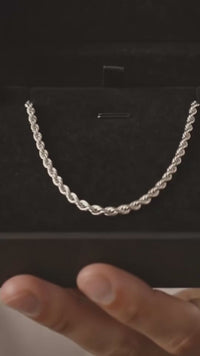 Set Cadena más pulsera Rope 2mm - Plata 950