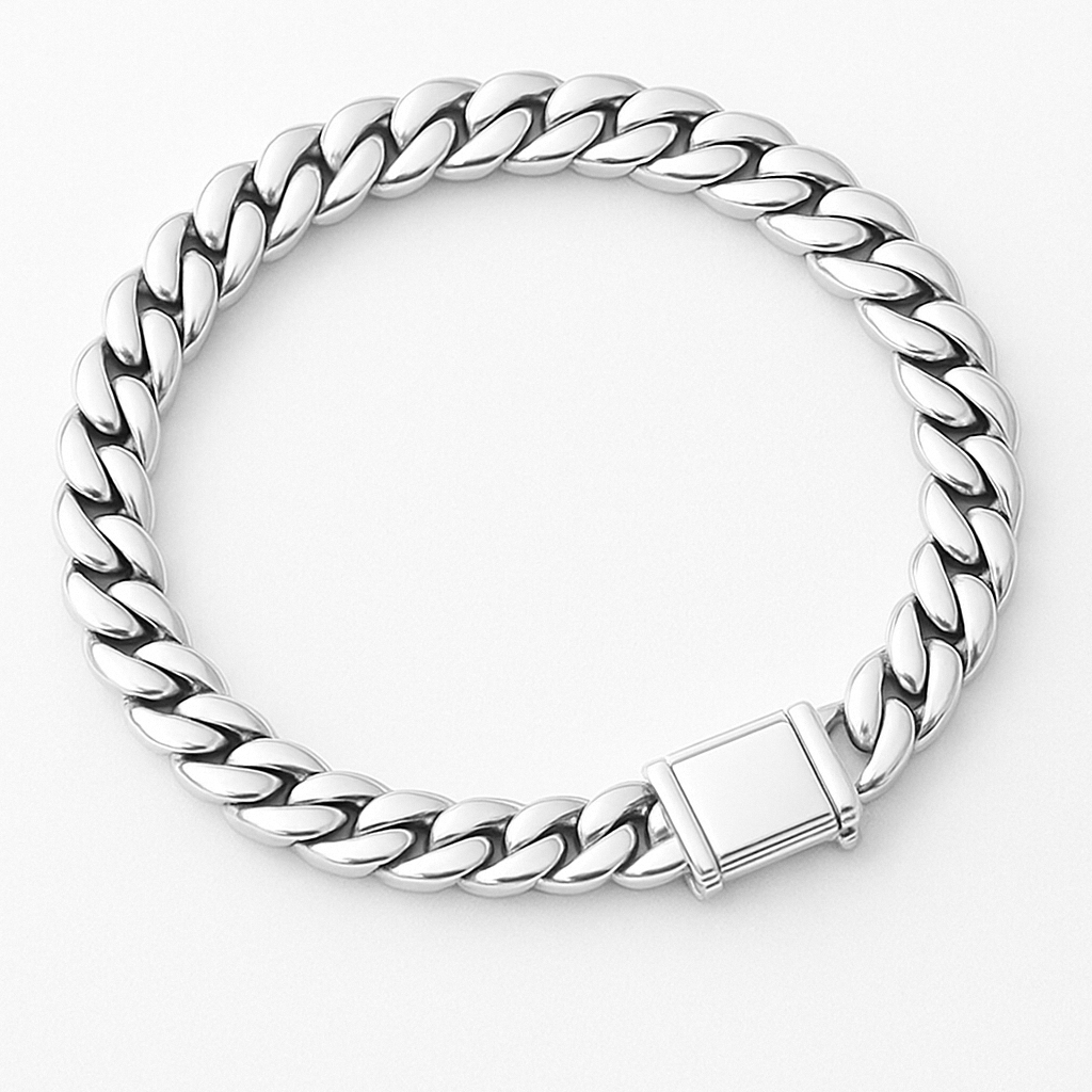 Pulsera Eslabones Cubanos 6mm - Plata 999