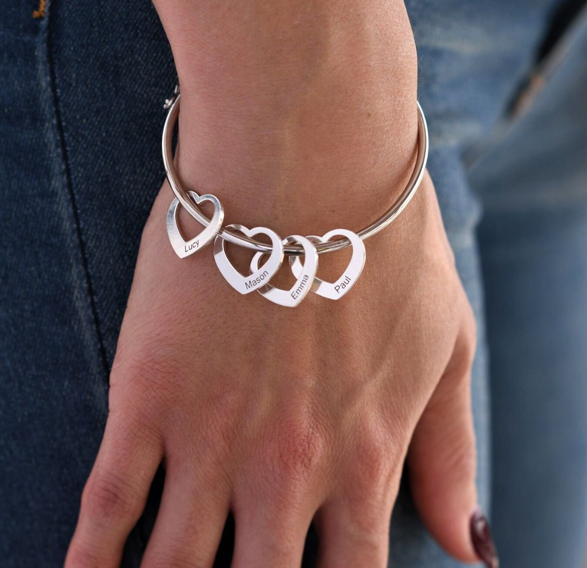 Brazalete con dije personalizado de Plata 950