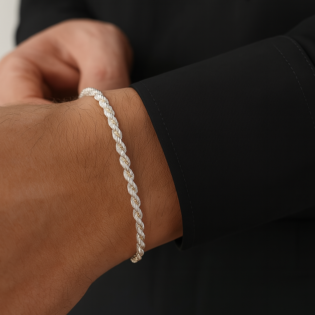 Pulsera Rope Clásica en Plata 950