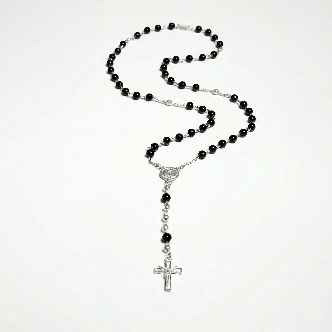 Rosario con Ónix — Plata 950