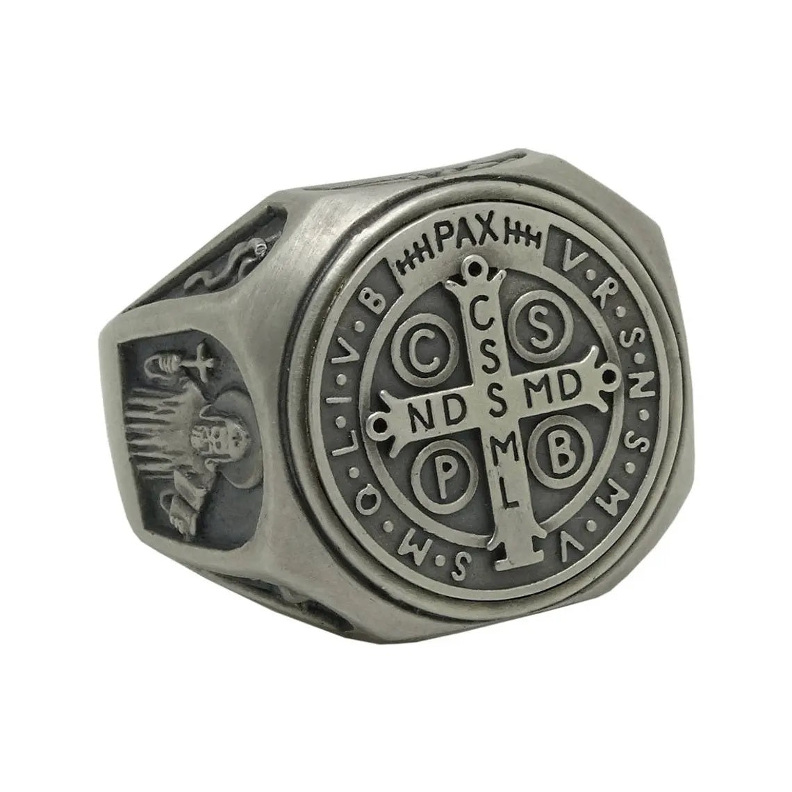 Anillo San Benito Cross de Plata ley 950