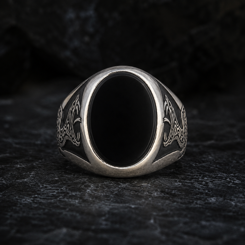 Anillo Onix Snake Oval - Plata 950