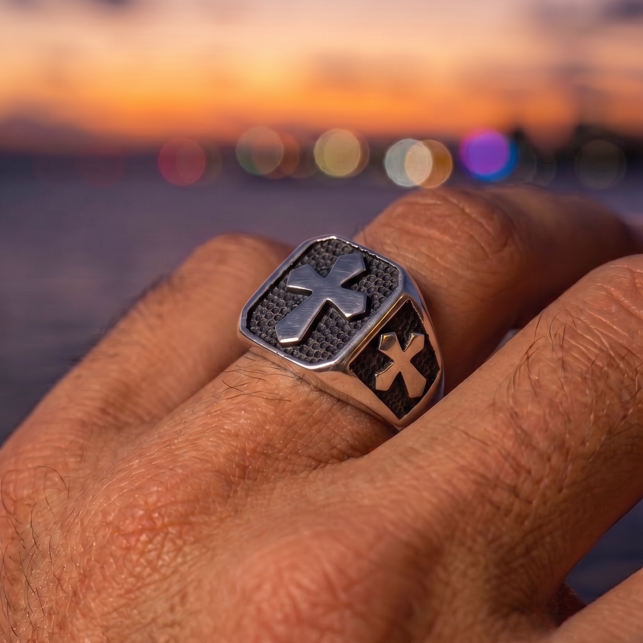 Anillo 3 Cruces — Plata 950
