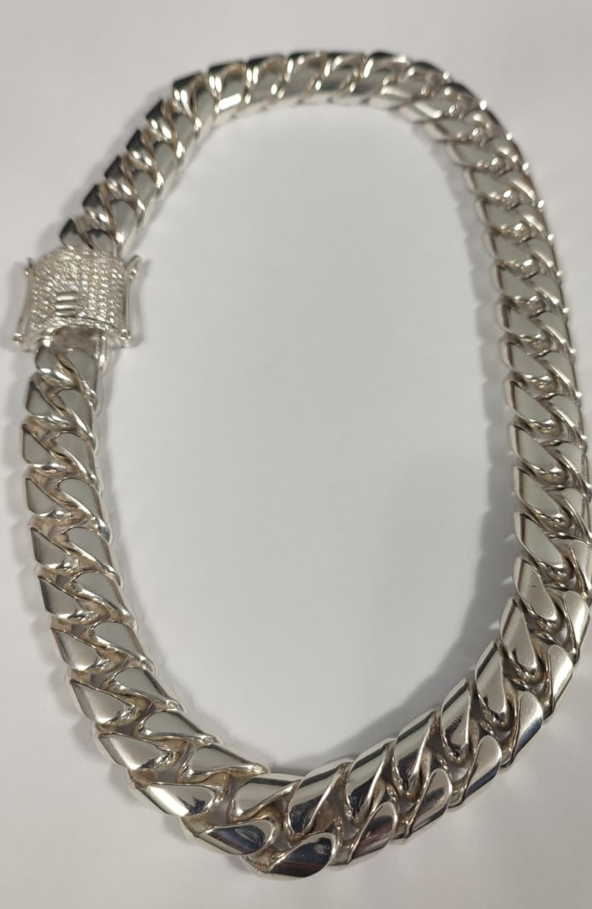 Cadena Miami Cuban Link de Plata 999 17mm Gruesa 415 gr