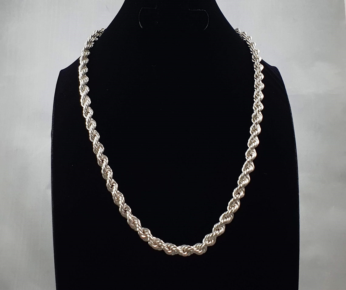 950 Sterling Silver Rope Chain, 8mm, 100g – nativosjewelry