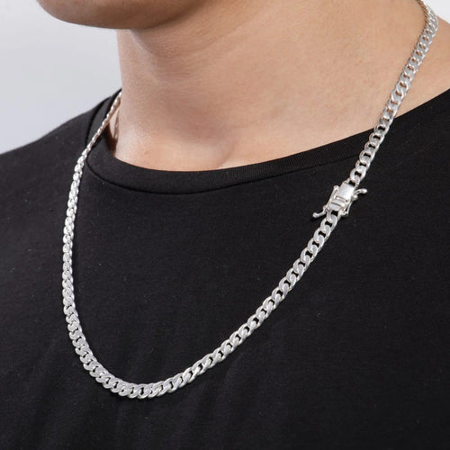 Cadena Lomo de Corvina 5mm Planchada Plata 950 Hombre