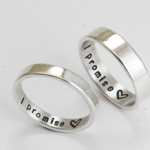 Alianzas de Plata ley 950 Promise - nativosjewelry