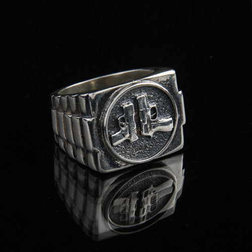 Pistol Scale — Anillo Plata 950 - nativosjewelry