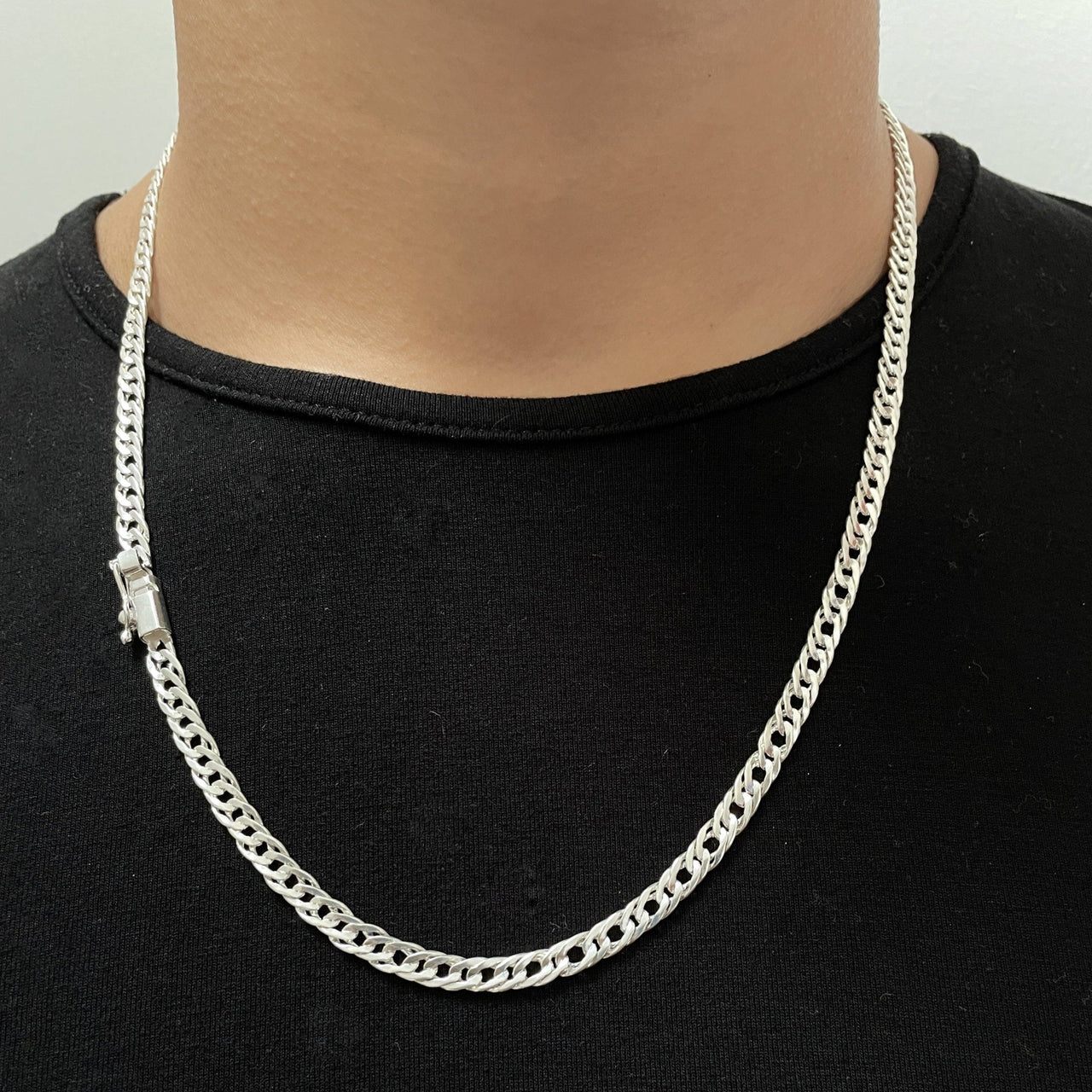 Cadena Malla de Plata 950 para Hombre 4mm - nativosjewelry