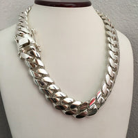 Thumbnail for Collar de eslabones cubanos 19mm - Plata 999 Premium - nativosjewelry