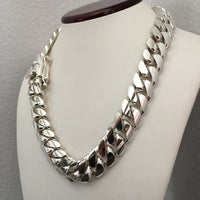 Thumbnail for Collar de eslabones cubanos 19mm - Plata 999 Premium - nativosjewelry