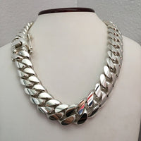 Thumbnail for Collar de eslabones cubanos 19mm - Plata 999 Premium - nativosjewelry