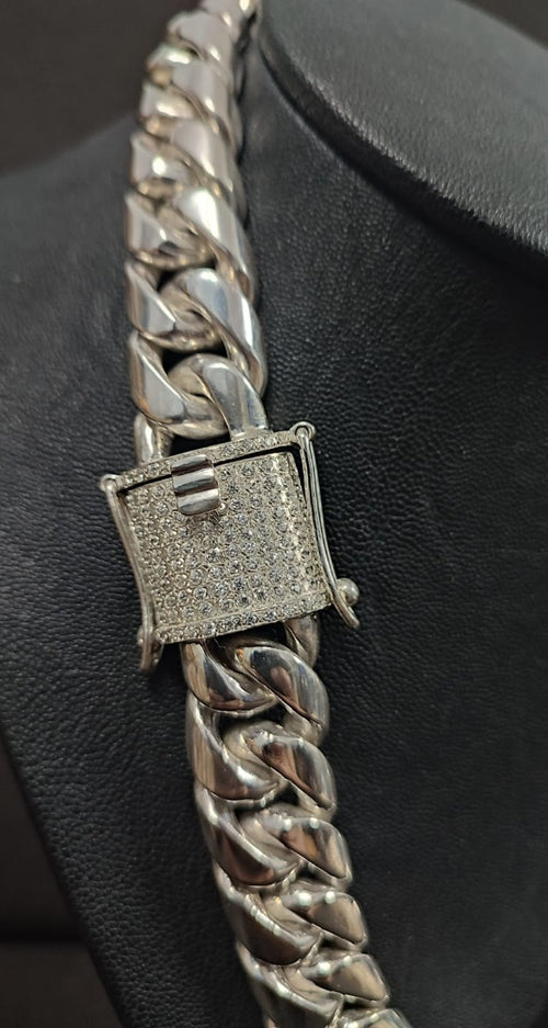 Collar eslabones cubanos 17mm Plata 999 - nativosjewelry