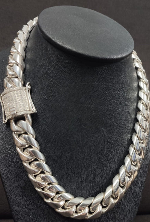 Collar eslabones cubanos 17mm Plata 999 - nativosjewelry