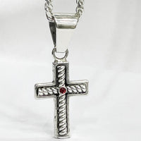 Thumbnail for Cadena y Cruz Celta Rubí de Plata ley 950 - nativosjewelry