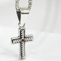 Thumbnail for Cadena y Cruz Celta Rubí de Plata ley 950 - nativosjewelry