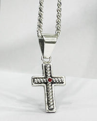 Thumbnail for Cadena y Cruz Celta Rubí de Plata ley 950 - nativosjewelry
