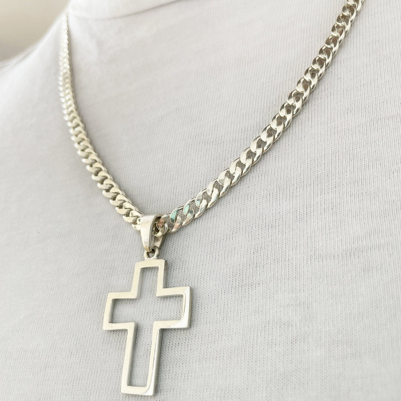 Cadena y Cruz Order de Plata ley 950 - nativosjewelry