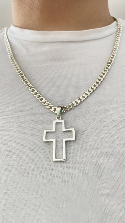 Cadena y Cruz Order de Plata ley 950 - nativosjewelry