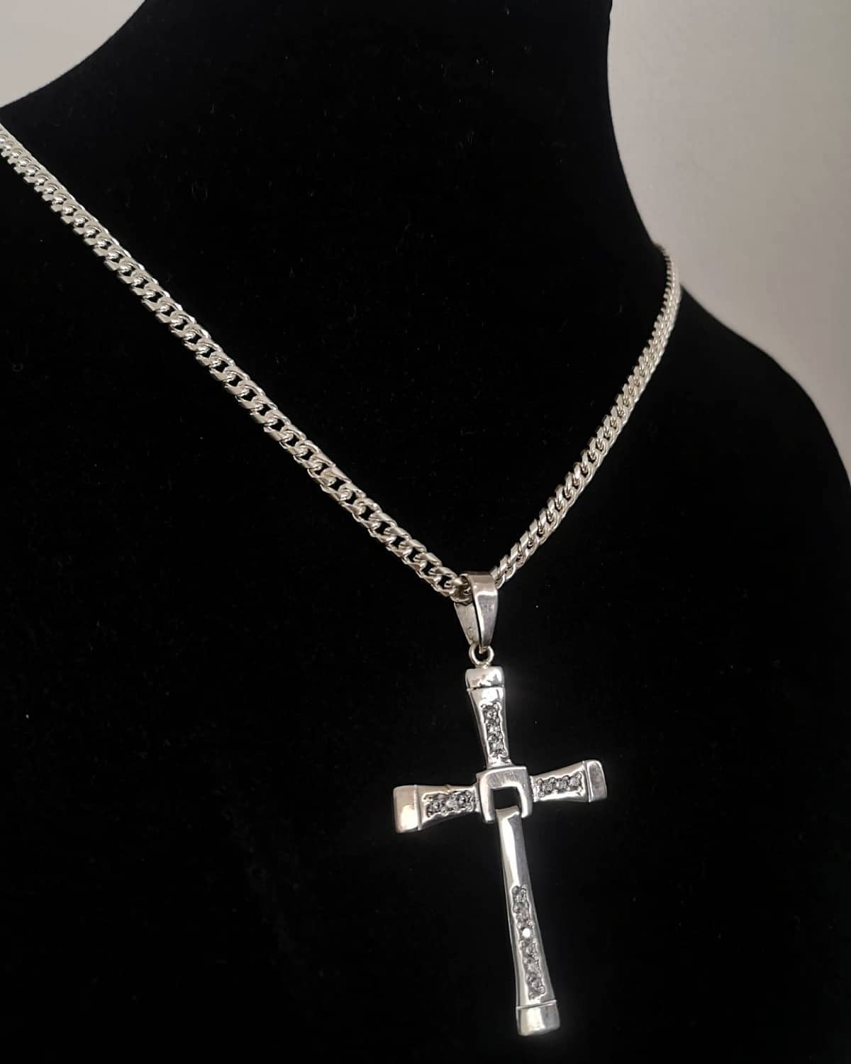 Cadena y Cruz Toretto de Plata ley 950 - nativosjewelry
