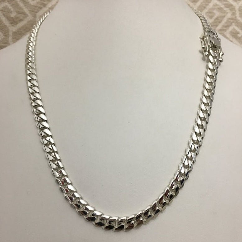 Collar eslabones cubanos 8mm Plata 999 - nativosjewelry