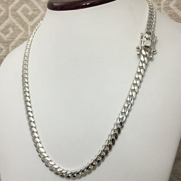 Collar eslabones cubanos 8mm Plata 999 - nativosjewelry