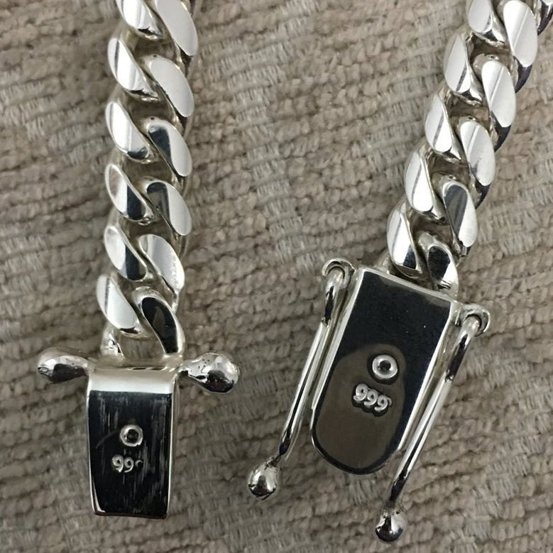 Collar eslabones cubanos 8mm Plata 999 - nativosjewelry
