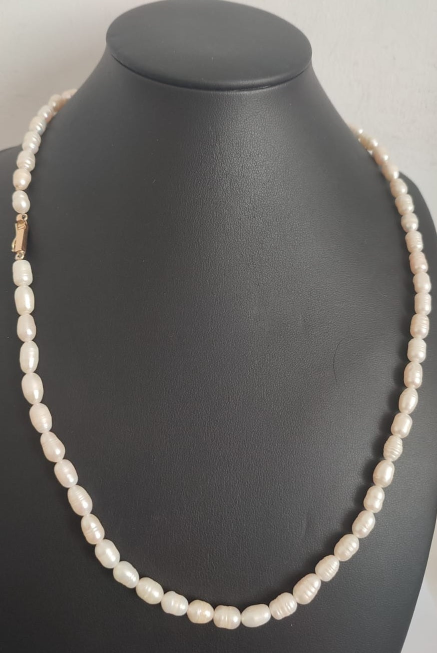 Collar de Perlas de Rio con broche cajón de Oro 18k - nativosjewelry
