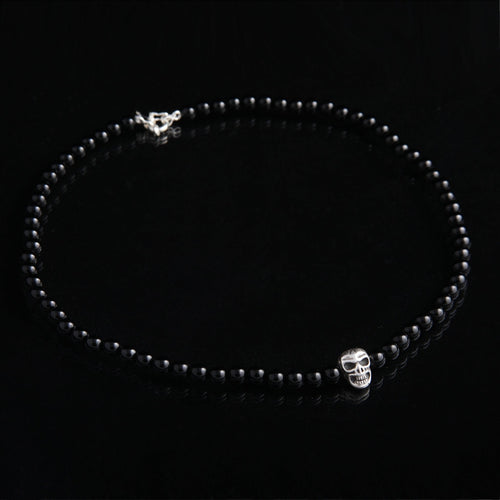 Gargantilla Onyx Skull Silver - nativosjewelry
