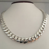 Thumbnail for Cadena Cubana de Plata ley 950 12.6mm 55cm - nativosjewelry