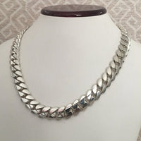 Thumbnail for Cadena Cubana de Plata ley 950 12.6mm 55cm - nativosjewelry