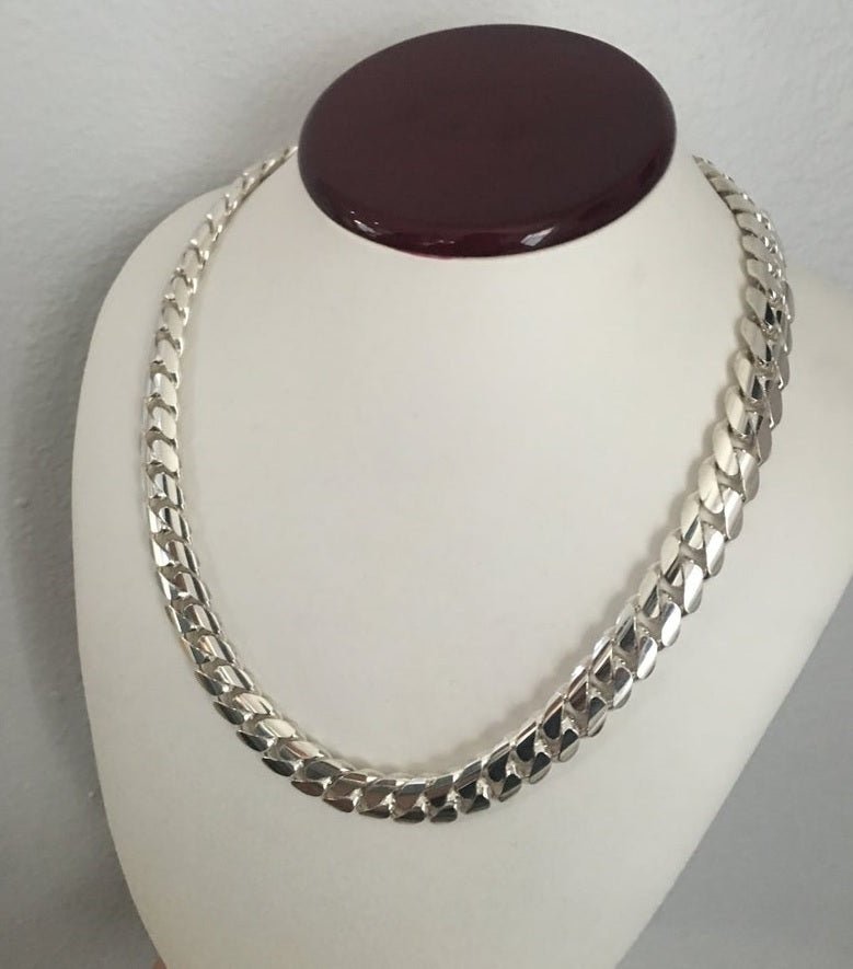 Cadena Cubana de Plata ley 950 12.6mm 55cm - nativosjewelry