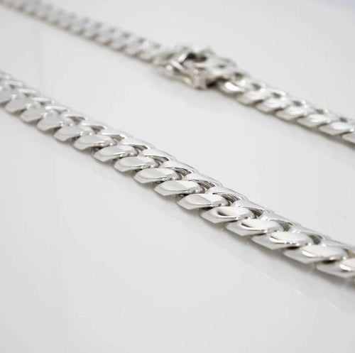 Cadena Cubana de Plata ley 999 12mm 60cm - nativosjewelry