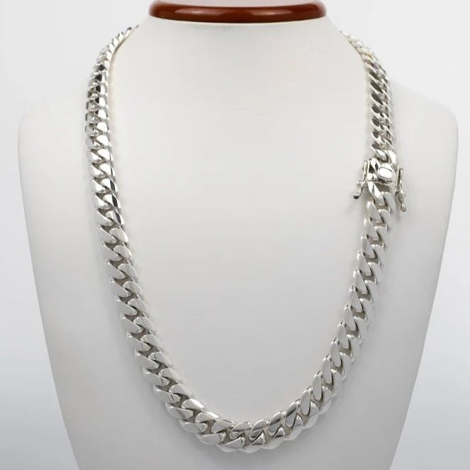 Cadena Cubana de Plata ley 999 12mm 60cm - nativosjewelry