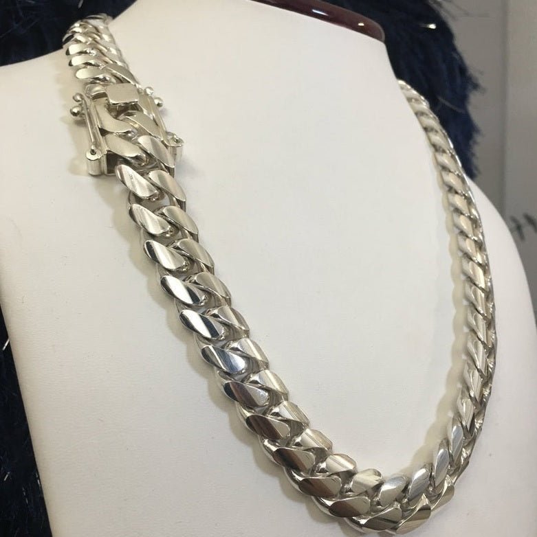 Cadena Cubana de Plata ley 999 14mm 400gr - nativosjewelry