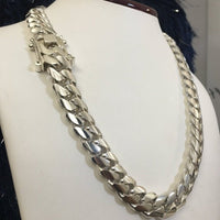 Thumbnail for Cadena Cubana de Plata ley 999 14mm 400gr - nativosjewelry