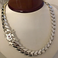 Thumbnail for Cadena Cubana de Plata ley 999 Solida 13mm 370gr - nativosjewelry