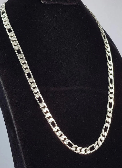 Cadena de Plata ley 950 Fígaro 6mm 50gr - nativosjewelry