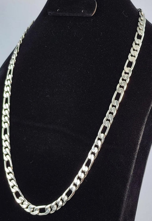 Cadena de Plata ley 950 Fígaro 6mm 50gr - nativosjewelry