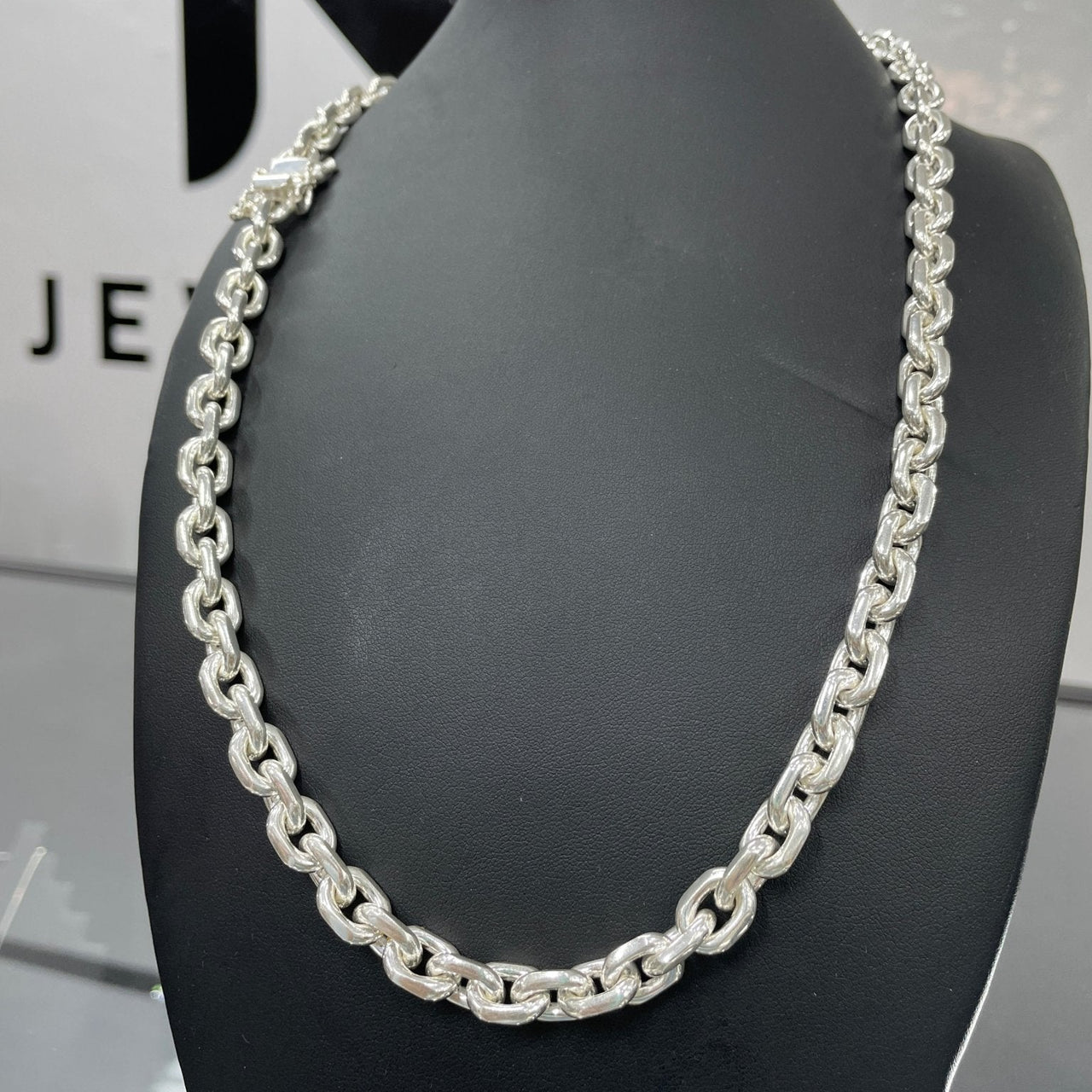 Cadena de Plata ley 950 Forcet 8mm Gruesa - nativosjewelry