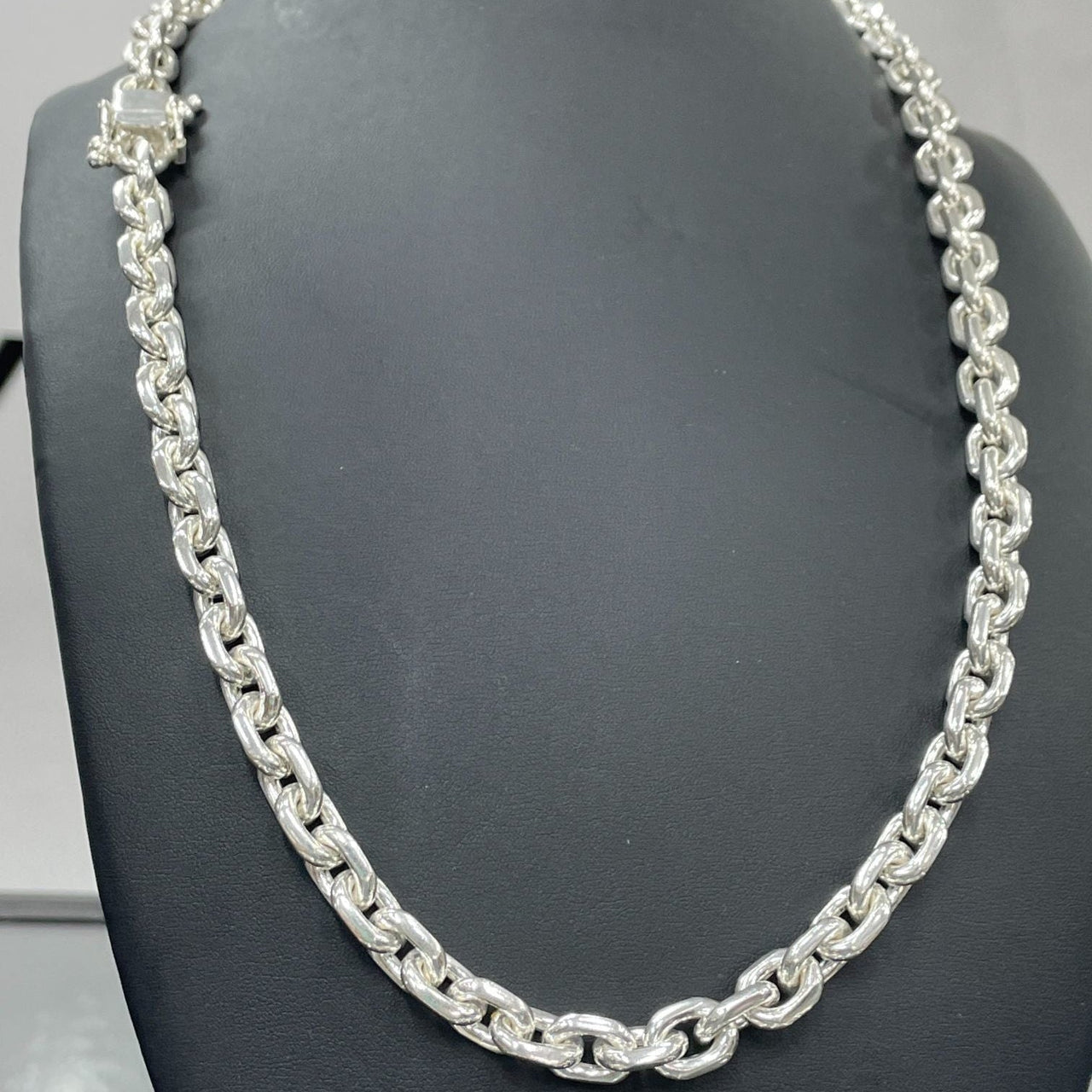 Cadena de Plata ley 950 Forcet 8mm Gruesa - nativosjewelry