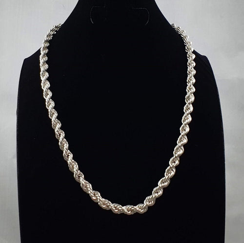 Cadena de Plata ley 950 modelo Rope 8mm 100gr - nativosjewelry