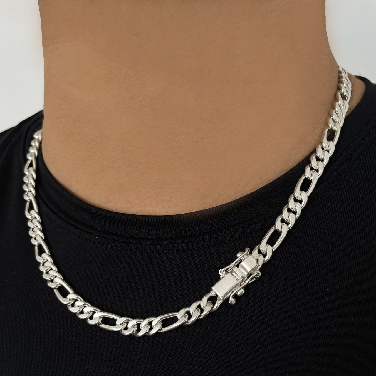 Cadena Figaro de Plata 950 70gr - nativosjewelry