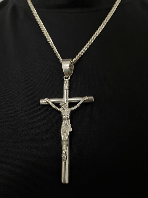 Cadena Lomo 4mm de ancho crucifijo 9cm - nativosjewelry