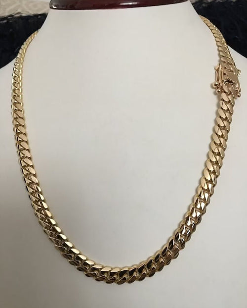 Cadena Miami Cuban Link de Oro 18k 70 gramos 7mm 55cm - nativosjewelry