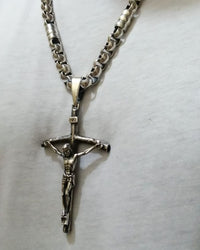 Thumbnail for Cadena Rolo y Crucifijo de Plata ley 950 Grueso y Macizo - nativosjewelry