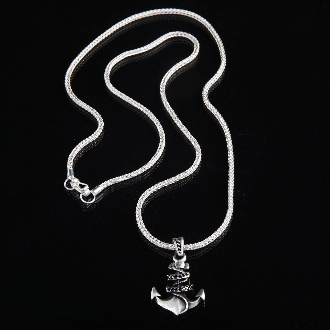 Collar Espiga con dije Ancla onix - nativosjewelry