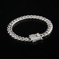 Thumbnail for Cuban Iced Prestige 8mm — Silver Cuban Bracelet 999 (21cm) - nativosjewelry