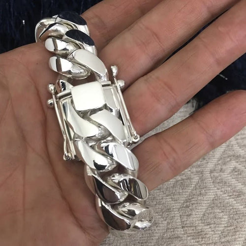 Cuban Titan 20mm — Silver Cuban Bracelet 999 (21cm / 8.5”) - nativosjewelry